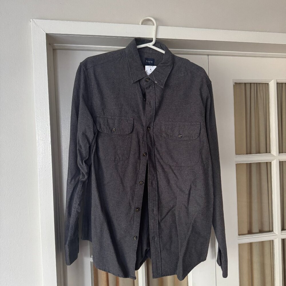 J. Crew Dark Gray Casual Button Down Shirt flannel